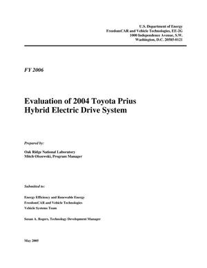 Evaluation of 2004 Toyota Prius Hybrid Electric Drive System