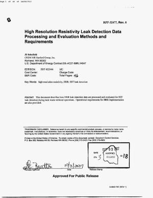 HIGH RESOLUTION RESISTIVITY LEAK DETECTION DATA PROCESSING & EVALUATION MEHTODS & REQUIREMENTS