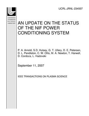 An Update on the Status of the NIF Power Conditioning System