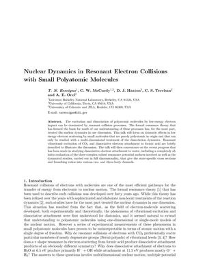Nuclear Dynamics in Resonant Electron Collisions with SmallPolyatomic Molecules