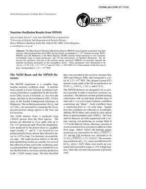 Neutrino oscillation results from MINOS