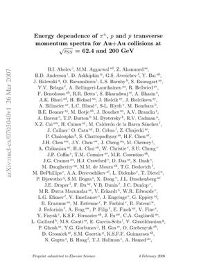 Energy dependence of pi, p and pbar transverse momentum spectra for Au+Au collisions at sqrt sNN = 62.4 and 200 GeV