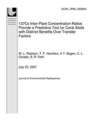 137Cs Inter-Plant Concentration Ratios Provide a Predictive Tool for Coral Atolls with Distinct Benefits Over Transfer Factors