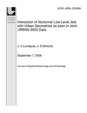 Interaction of Nocturnal Low-Level Jets with Urban Geometries as seen in Joint URBAN 2003 Data