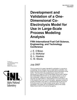 Development and Validation of a One-Dimensional Co-Electrolysis Model for Use in Large-Scale Process Modeling Analysis