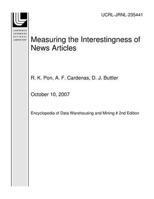 Measuring the Interestingness of News Articles