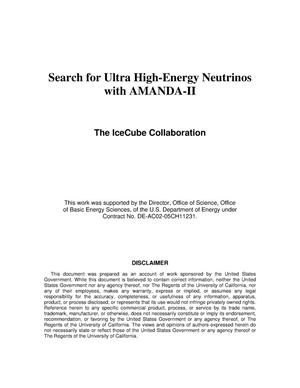 Search for Ultra High-Energy Neutrinos with AMANDA-II