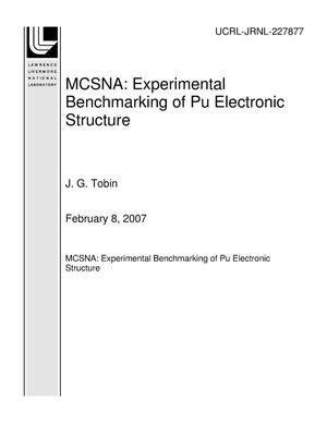 MCSNA: Experimental Benchmarking of Pu Electronic Structure