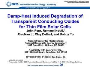 Damp-Heat Induced Degradation of Transparent Conducting Oxides for Thin Film Solar Cells