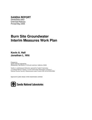 Burn site groundwater interim measures work plan.