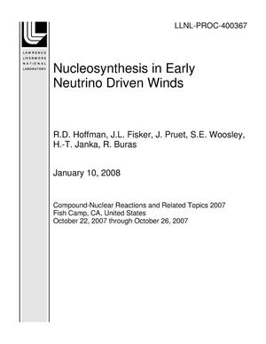 Nucleosynthesis in Early Neutrino Driven Winds