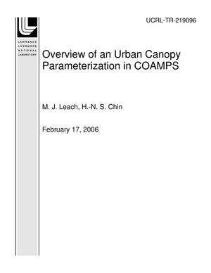 Overview of an Urban Canopy Parameterization in COAMPS