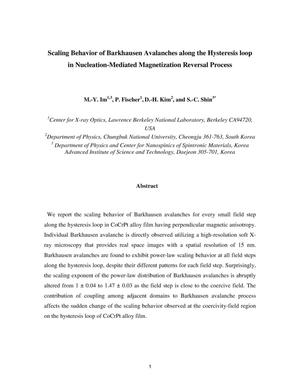 Scaling Behavior of Barkhausen Avalanches along the Hysteresis loop in Nucleation-Mediated Magnetization Reversal Process