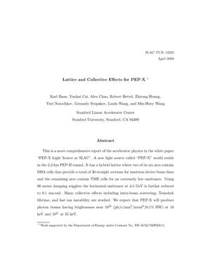 Lattice and Collective Effects for PEP-X