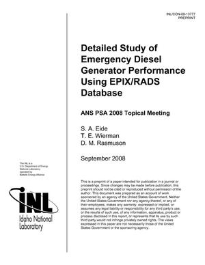 Detailed Study of Emergency Diesel Generator Performance Using EPIX/RADS Database