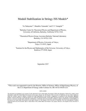 Moduli stabilization in stringy ISS models