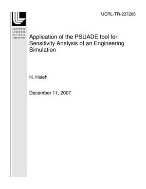 Application of the PSUADE tool for Sensitivity Analysis of an Engineering Simulation