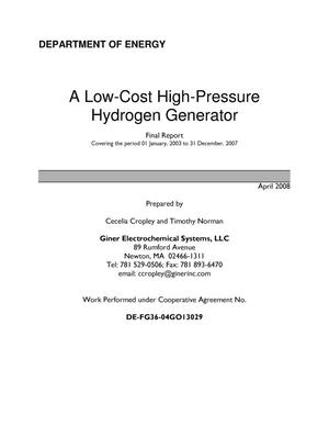 Low-Cost High-Pressure Hydrogen Generator