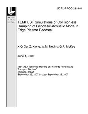 TEMPEST Simulations of Collisionless Damping of Geodesic-Acoustic Mode in Edge Plasma Pedestal