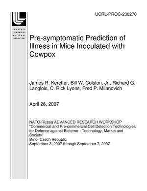 Pre-symptomatic Prediction of Illness in Mice Inoculated with Cowpox