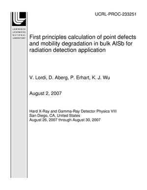 First principles calculation of point defects and mobility degradation in bulk AlSb for radiation detection application