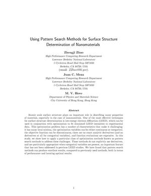 Using Pattern Search Methods for Surface Structure Determinationof Nanomaterials