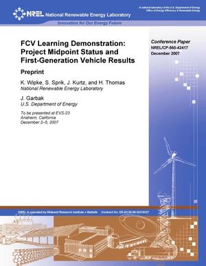 FCV Learning Demonstration: Project Midpoint Status and First-Generation Vehicle Results; Preprint
