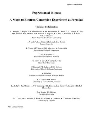 Expression of Interest: A Muon to Electron Conversion Experiment at Fermilab