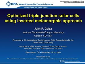 Optimized Triple-Junction Solar Cells Using Inverted Metamorphic Approach