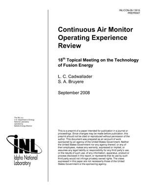 Continuous Air Monitor Operating Experience Review