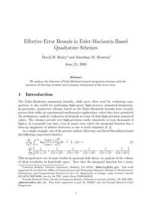 Effective Error Bounds in Euler-Maclaurin-Based QuadratureSchemes