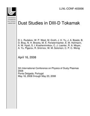 Primary view of object titled 'Dust Studies in DIII-D Tokamak'.
