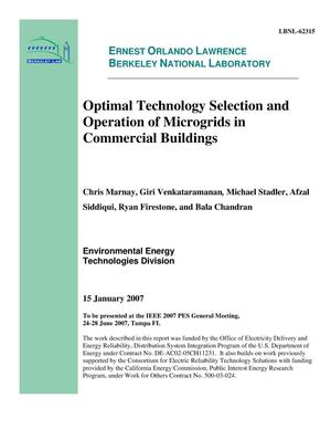 Optimal Technology Selection and Operation of Microgrids inCommercial Buildings