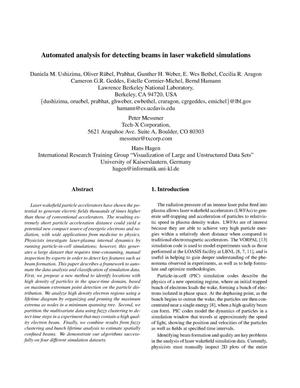 Automated analysis for detecting beams in laser wakefield simulations