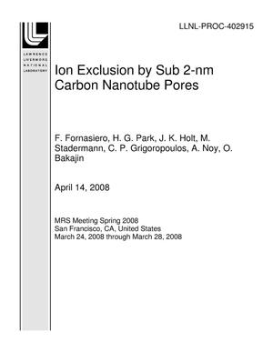Ion Exclusion by Sub 2-nm Carbon Nanotube Pores