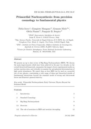 Primordial Nucleo synthesis: from precision cosmology to fundamental physics