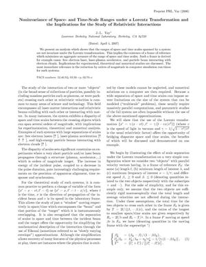 On the non-invariance of space and time scale ranges under Lorentztransformation, and its implications for the study of relativisticinteractions