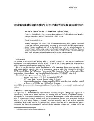 International scoping study: accelerator working group report