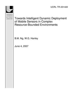 Towards Intelligent Dynamic Deployment of Mobile Sensors in Complex Resource-Bounded Environments
