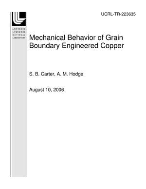 Mechanical Behavior of Grain Boundary Engineered Copper