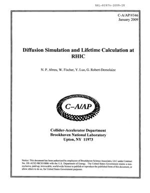Diffusion Simulation and Lifetime Calculation at RHIC