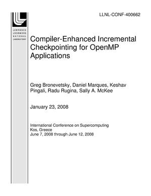 Compiler-Enhanced Incremental Checkpointing for OpenMP Applications