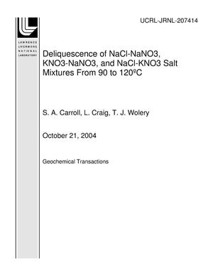 Deliquescence of NaCl-NaNO3, KNO3-NaNO3, and NaCl-KNO3 Salt Mixtures From 90 to 120?C
