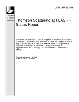 Thomson Scattering at FLASH - Status Report