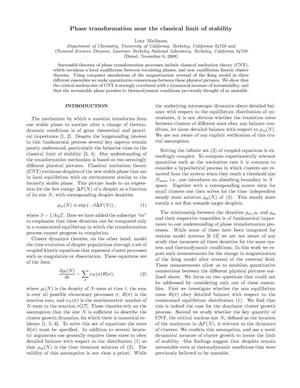 Phase transformation near the classical limit of stability