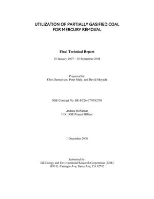 Utilization of Partially Gasified Coal for Mercury Removal