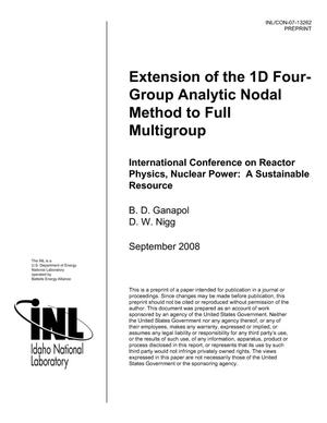 EXTENSION OF THE 1D FOUR-GROUP ANALYTIC NODAL METHOD TO FULL MULTIGROUP
