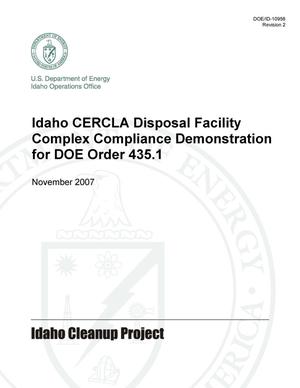 Idaho CERCLA Disposal Facility Complex Compliance Demonstration for DOE Order 435.1