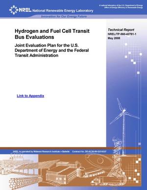 Hydrogen and Fuel Cell Transit Bus Evaluations: Joint Evaluation Plan for the U.S. Department of Energy and the Federal Transit Administration (Report and Appendix)