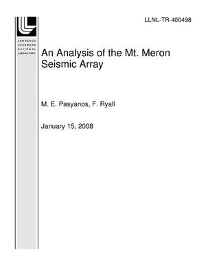 An Analysis of the Mt. Meron Seismic Array